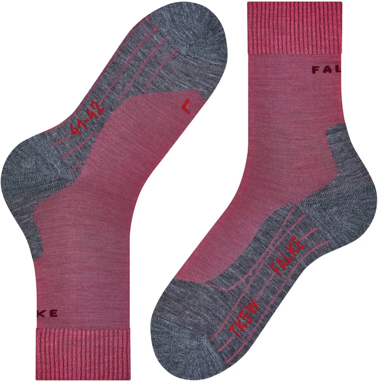FALKE Women's TK5 Wander Hiking Socks, Crew Length, Light Padding, Athletic Sock, Breathable Quick Dry, Merino Wool, 1 Pair