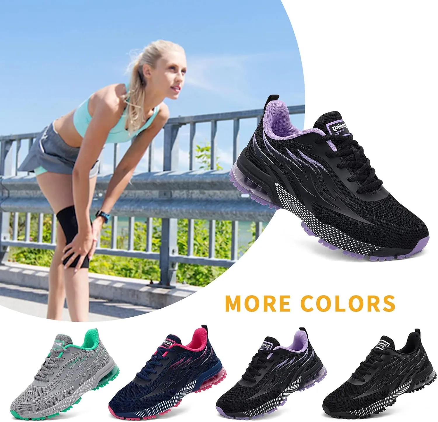 Fashionable Women's Athletic Shoes - Lightweight, Breathable, Anti-Slip with Advanced Cushioning