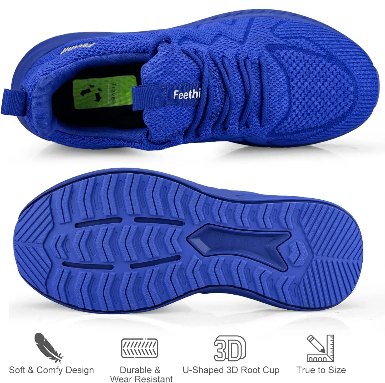 Feethit Mens Non Slip Walking Sneakers Lightweight Breathable Slip on Running Shoes Athletic Gym Tennis Shoes for Men