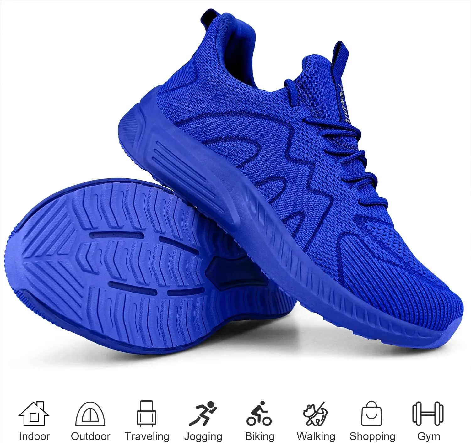 Feethit Mens Non Slip Walking Sneakers Lightweight Breathable Slip on Running Shoes Athletic Gym Tennis Shoes for Men