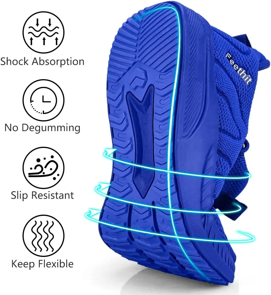 Feethit Mens Non Slip Walking Sneakers Lightweight Breathable Slip on Running Shoes Athletic Gym Tennis Shoes for Men