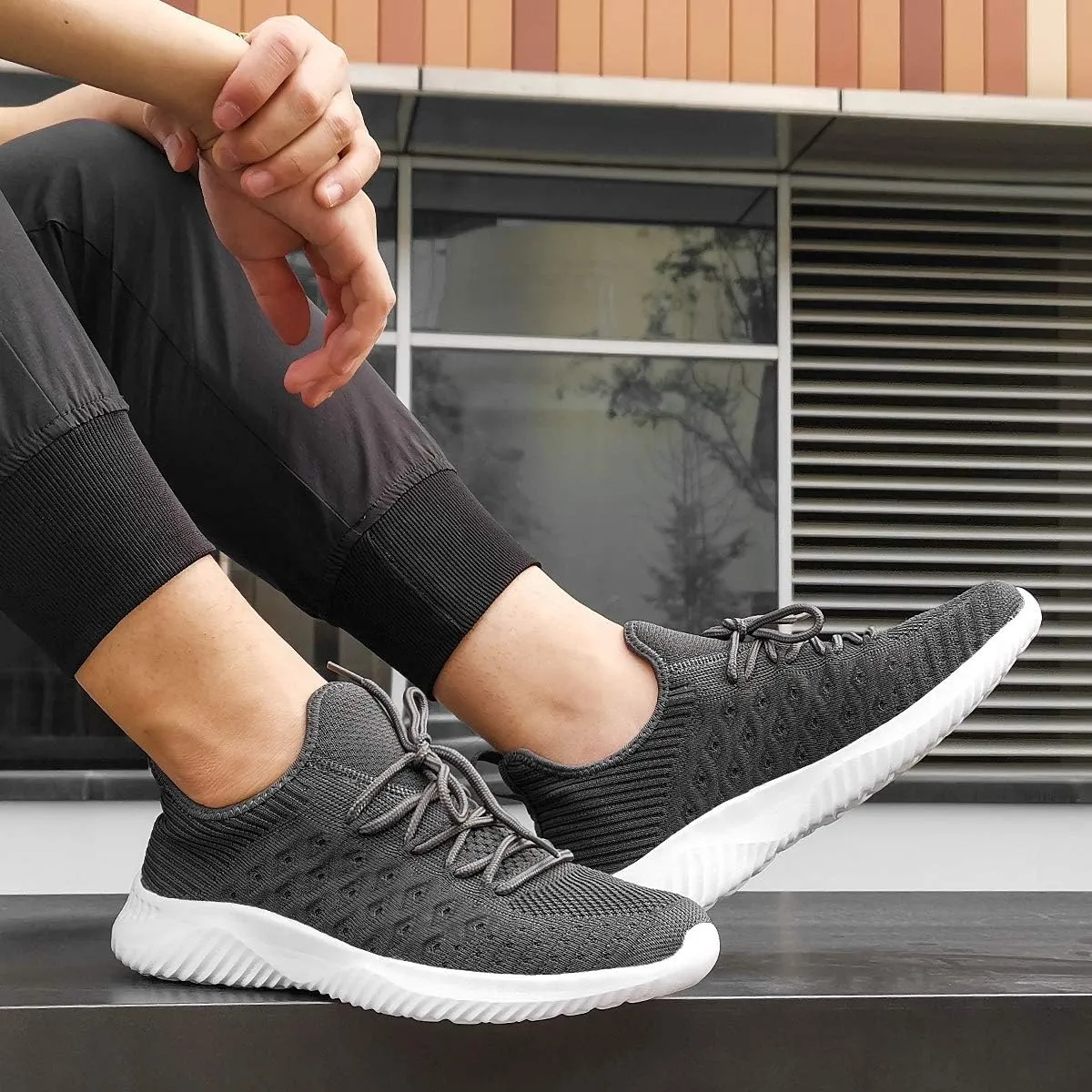 Feethit Mens Slip On Walking Shoes Lightweight Breathable Non Slip Running Shoes Comfortable Fashion Sneakers for Men