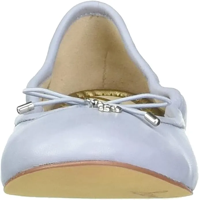 Felicia Porcelain Ballet Blue Secure transactions Toe Round Sam Quick turnaround Flats Slip Leather Edelman Shearling Faux On
