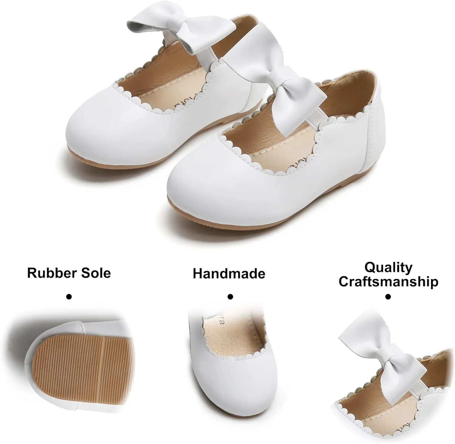 Felix & Flora Toddler Flower Girl Dress Shoes - Girl Ballet Flats Party School Shoes Wedding