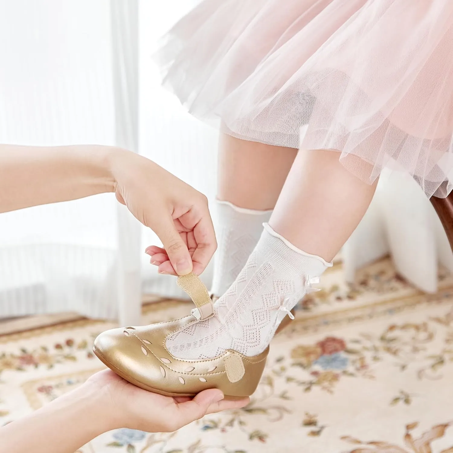 Felix & Flora Toddler Little Girl Flat Oxfords Dress Shoes - Mary Jane Princess for Girl Party School Shoes.