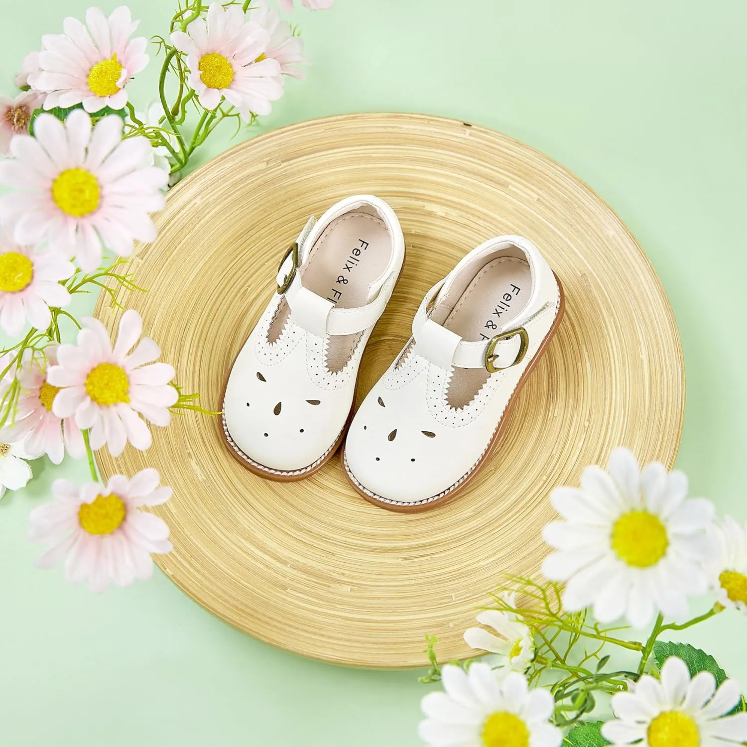 Felix & Flora Toddler Little Girl Mary Jane Dress Shoes - Ballet Flats for Girl Party School Shoes
