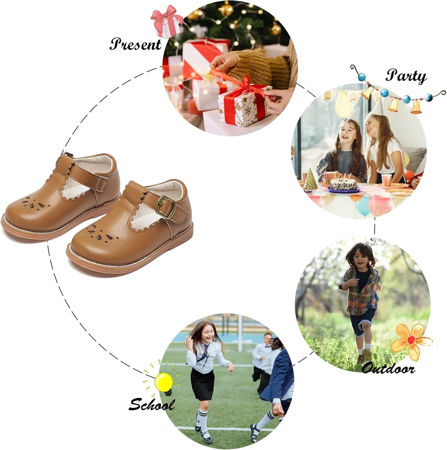 Felix & Flora Toddler Little Girl Mary Jane Dress Shoes - Ballet Flats for Girl Party School Shoes