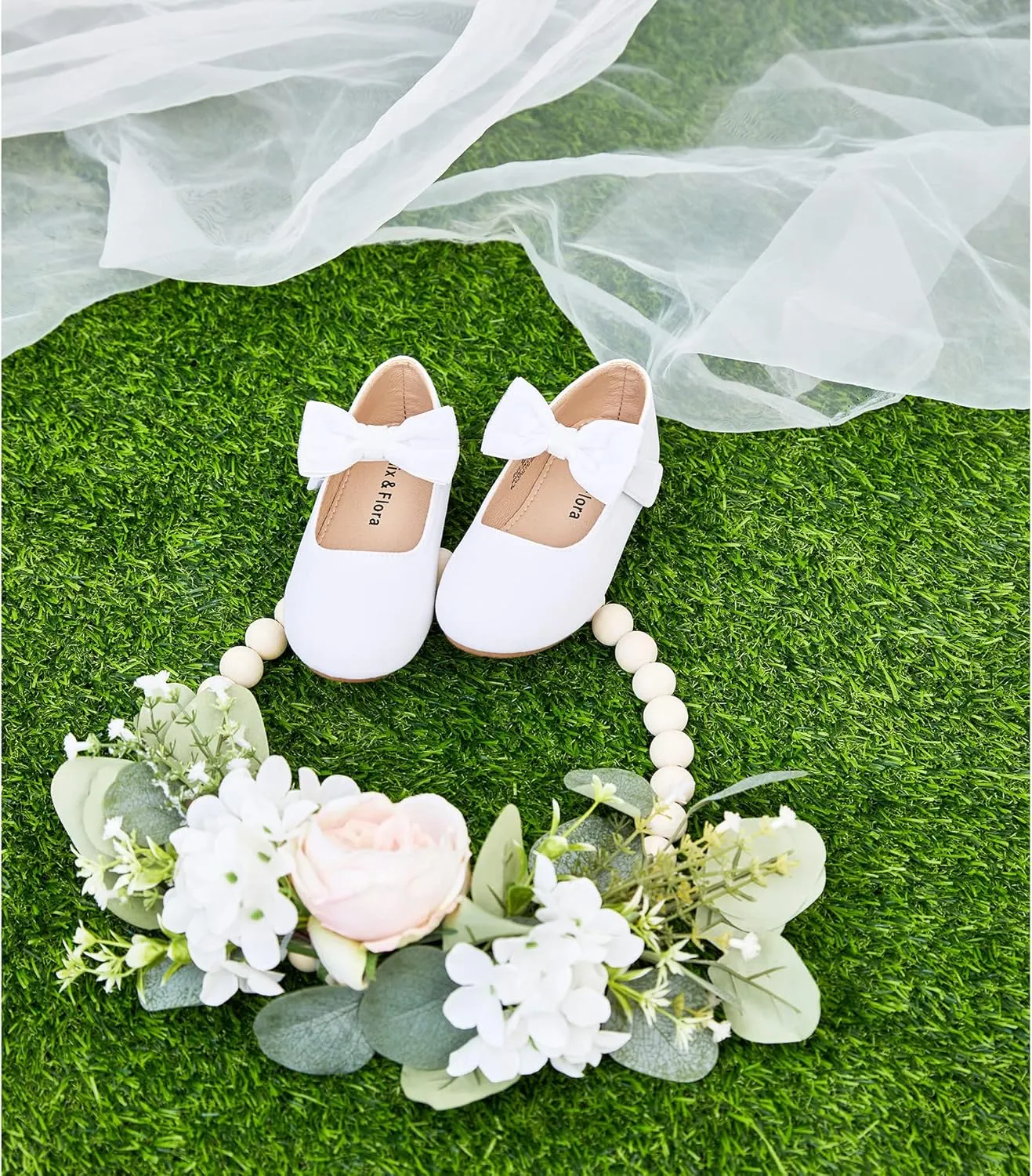 Felix & Flora Toddler Little Girls Dress Shoes - Flower Girls Mary Jane Flats Ballet Shoes Party Wedding