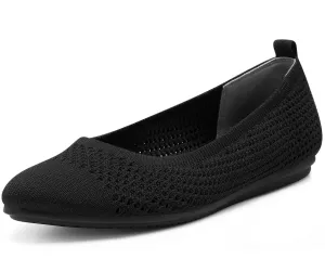 Femils Vince Black Flexible Comfort Intelligent Shoes Ballet Long-term Camuto Knit Fitted Flats
