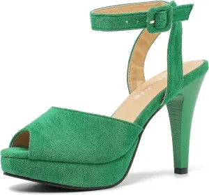 fereshte Women's High Heels Platform Sandals Ankle Strap Slingback Dress Sandal Pump Shoes