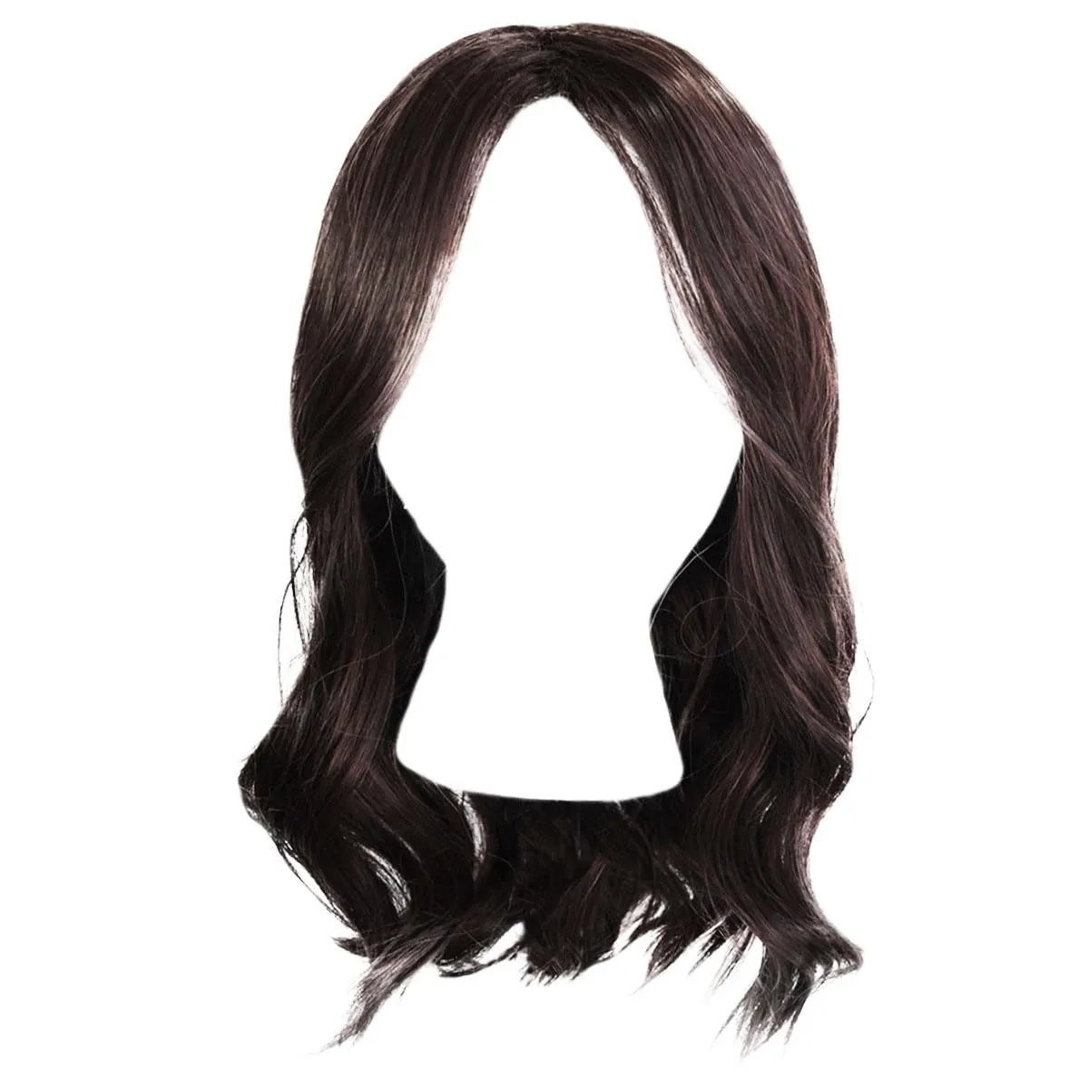Fetching Beauty Should-Length Layered Wig With Flowing Waves by Hairuwear, Average Cap - Dark Brown