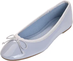 FEVERSOLE Women's Macaroon Colorful Memory Foam Cushion Insock Patent Ballet Flat