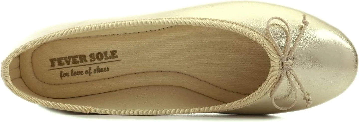 FEVERSOLE Women's Macaroon Colorful Memory Foam Cushion Insock Patent Ballet Flat