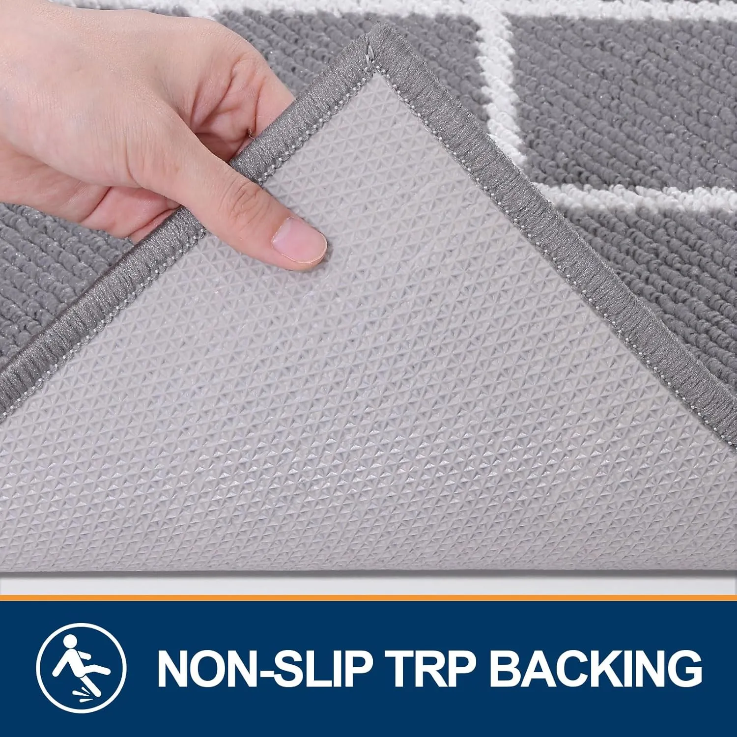 Finchitty Indoor Door Mat, Dirt Resistant and Absorbent, Low-Profile, Non-Slip, Washable Inside Floor Mats for Front Door, Back, and Entrance, 36" x 24", Grey