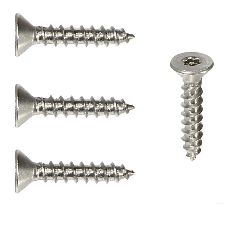 Flat Head Torx Security Sheet Metal Screws - #8 x 1-1/2" (25pcs), Tamper Resistant, 18-8 Stainless Steel Screws with High Durability & Corrosion Resistance, T20 Drive 0.085"-0.305"