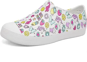FLIOZY Colorful Printed Garden Clogs for Women, Lightweight Breathable Slip-On Shoes, Waterproof & Non-Slip, Fun Patterned Casual Footwear for Outdoor, Beach, and Everyday Wear