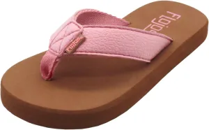 FLOJOS Flip Flop Sandal, Coral/Tan, 2 US Unisex Little Kid