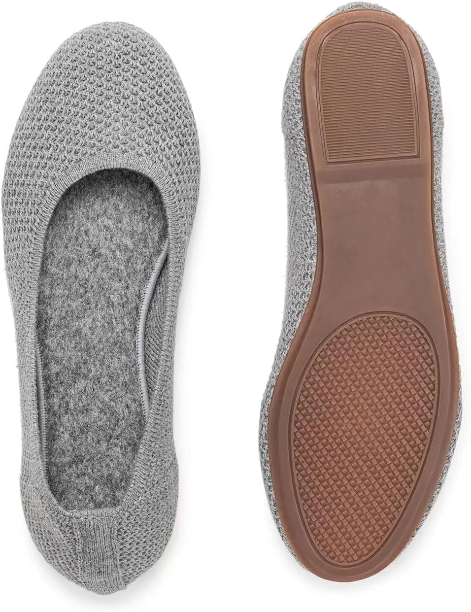 Frank Mully Women’s Ballet Flat Shoes Knit Dress Shoes Round Toe Slip On Ballerina Walking Flats Shoes for Woman Low Wedge Comfort Soft
