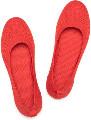 Frank Mully Women’s Ballet Flat Shoes Knit Dress Shoes Round Toe Slip On Ballerina Walking Flats Shoes for Woman Low Wedge Comfort Soft