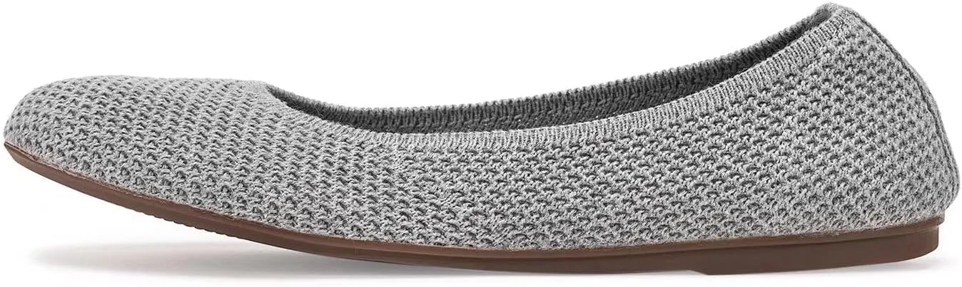 Frank Mully Women’s Ballet Flat Shoes Knit Dress Shoes Round Toe Slip On Ballerina Walking Flats Shoes for Woman Low Wedge Comfort Soft