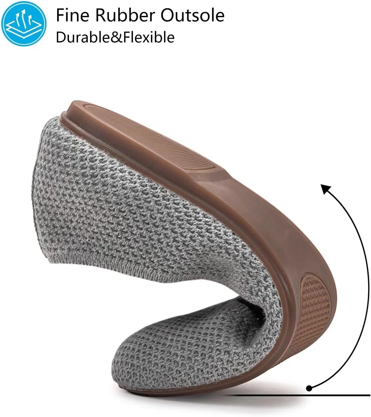 Frank Mully Women’s Ballet Flat Shoes Knit Dress Shoes Round Toe Slip On Ballerina Walking Flats Shoes for Woman Low Wedge Comfort Soft