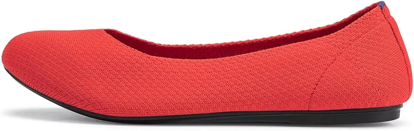 Frank Mully Women’s Ballet Flat Shoes Knit Dress Shoes Round Toe Slip On Ballerina Walking Flats Shoes for Woman Low Wedge Comfort Soft