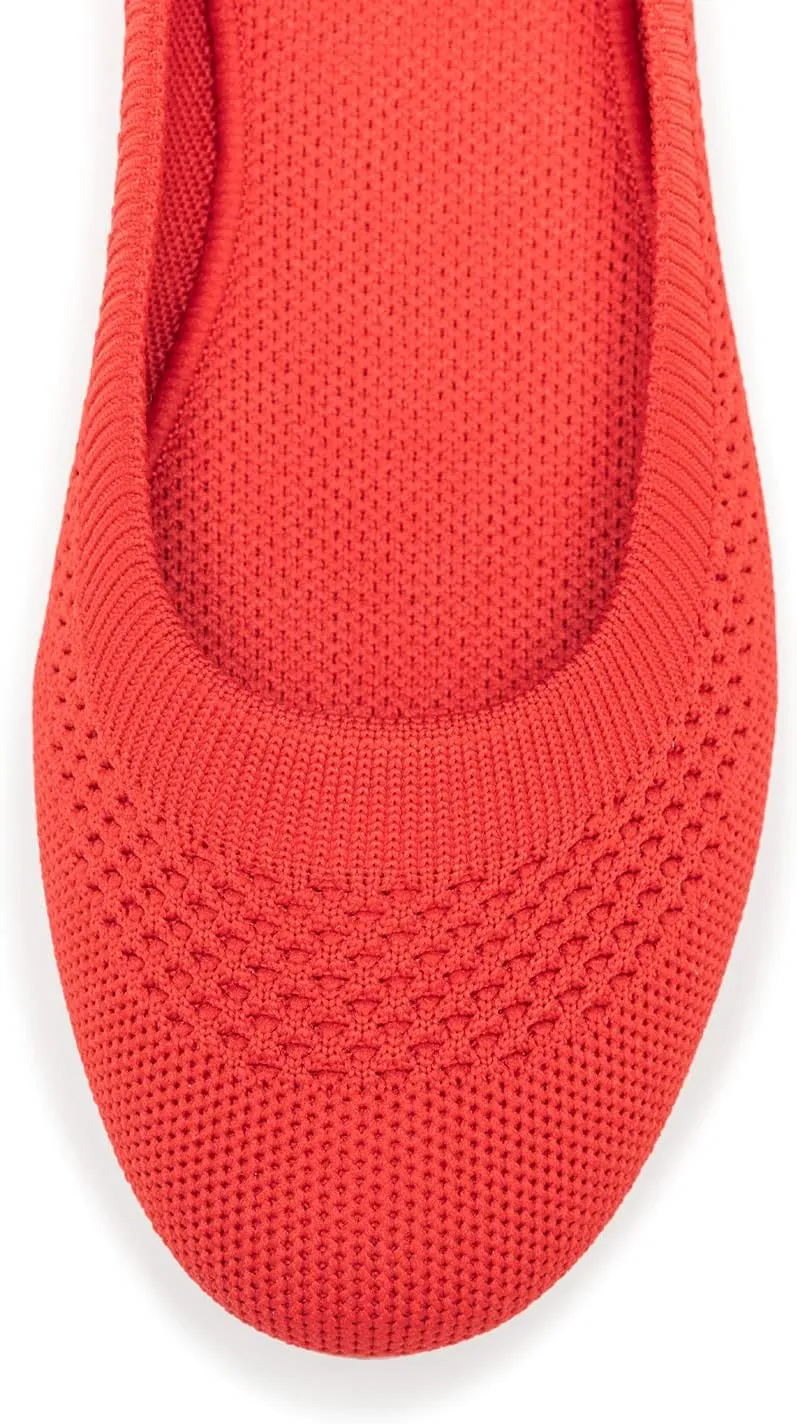 Frank Mully Women’s Ballet Flat Shoes Knit Dress Shoes Round Toe Slip On Ballerina Walking Flats Shoes for Woman Low Wedge Comfort Soft