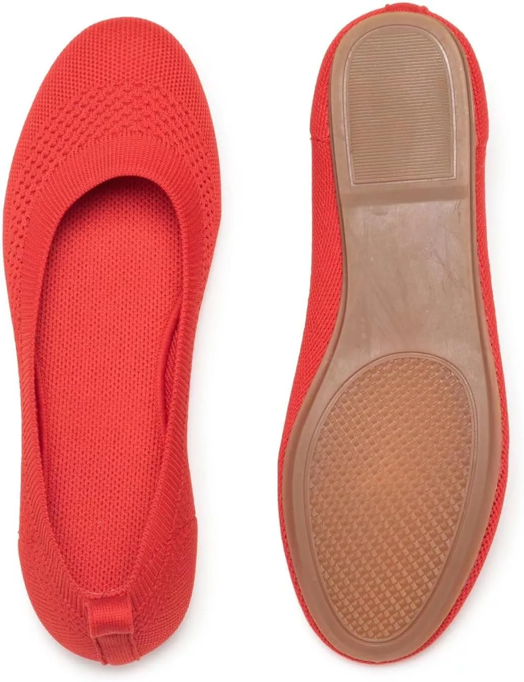 Frank Mully Women’s Ballet Flat Shoes Knit Dress Shoes Round Toe Slip On Ballerina Walking Flats Shoes for Woman Low Wedge Comfort Soft