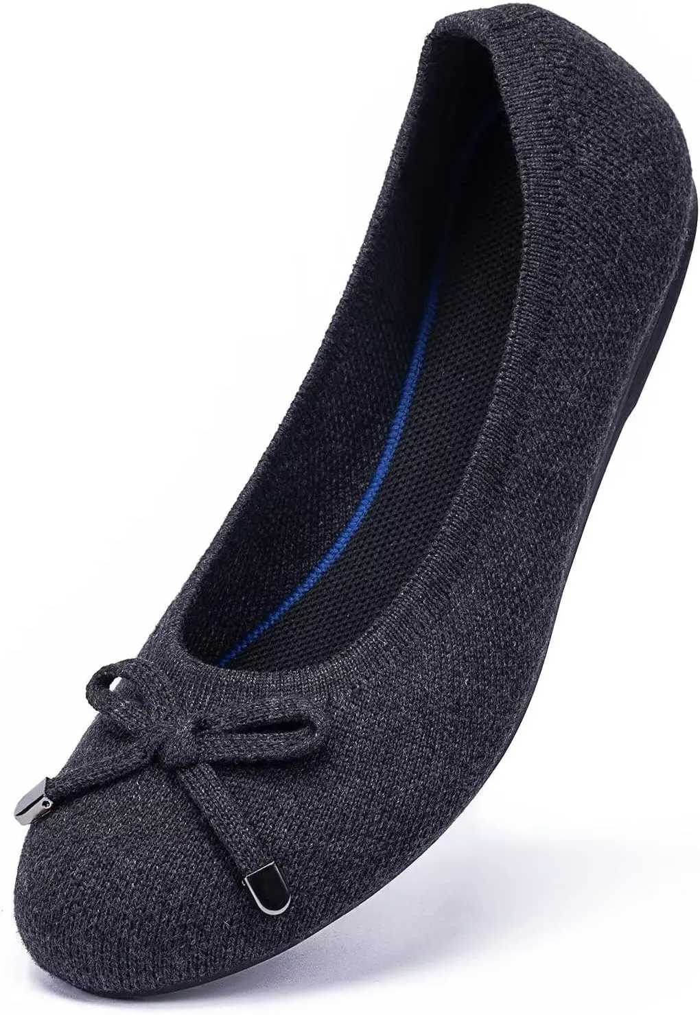 Frank Mully Women’s Ballet Flat Shoes Knit Dress Shoes Round Toe Slip On Ballerina Walking Flats Shoes for Woman Low Wedge Comfort Soft