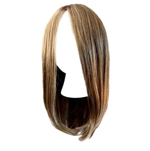 Front Cover Layered Long Bob Style Wig, Hand-Tied Mono Top by Hairuwear, Average Cap - GF11-25SS Honey Pecan