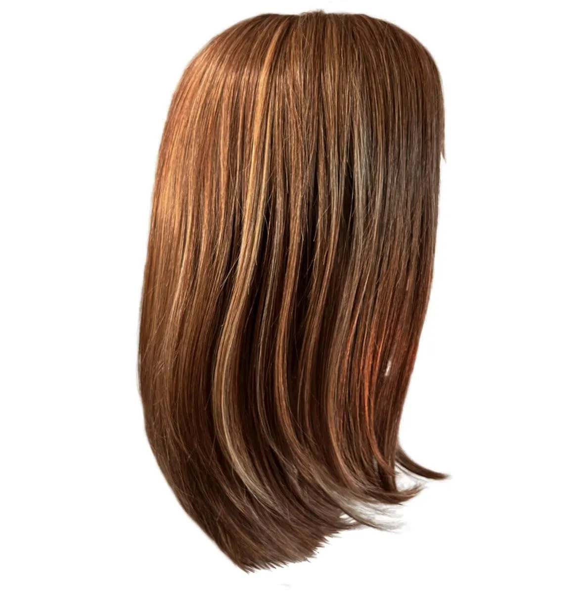 Front Cover Layered Long Bob Style Wig, Hand-Tied Mono Top by Hairuwear, Average Cap - GF8-29SS Hazelnut
