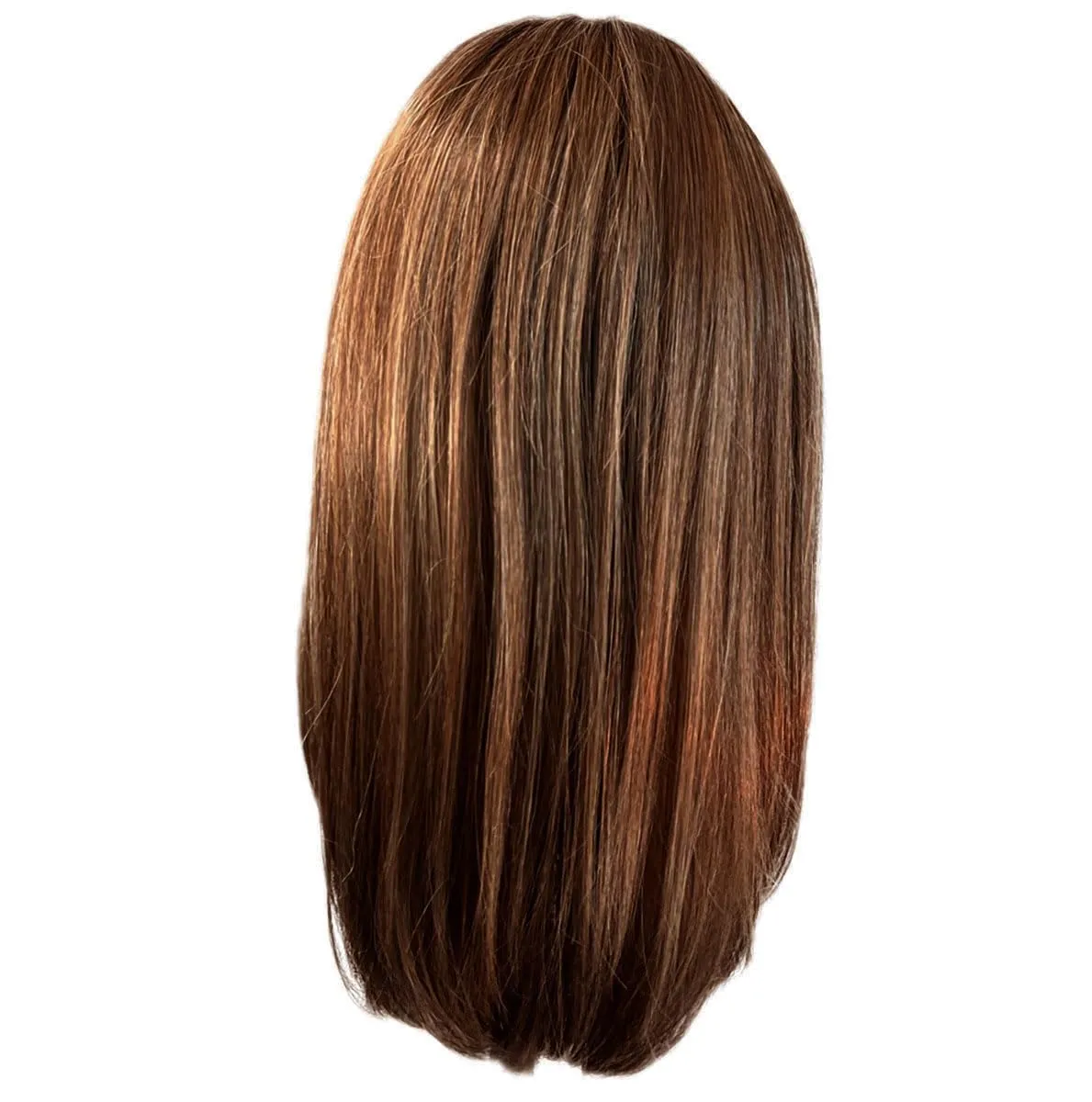 Front Cover Layered Long Bob Style Wig, Hand-Tied Mono Top by Hairuwear, Average Cap - GF8-29SS Hazelnut