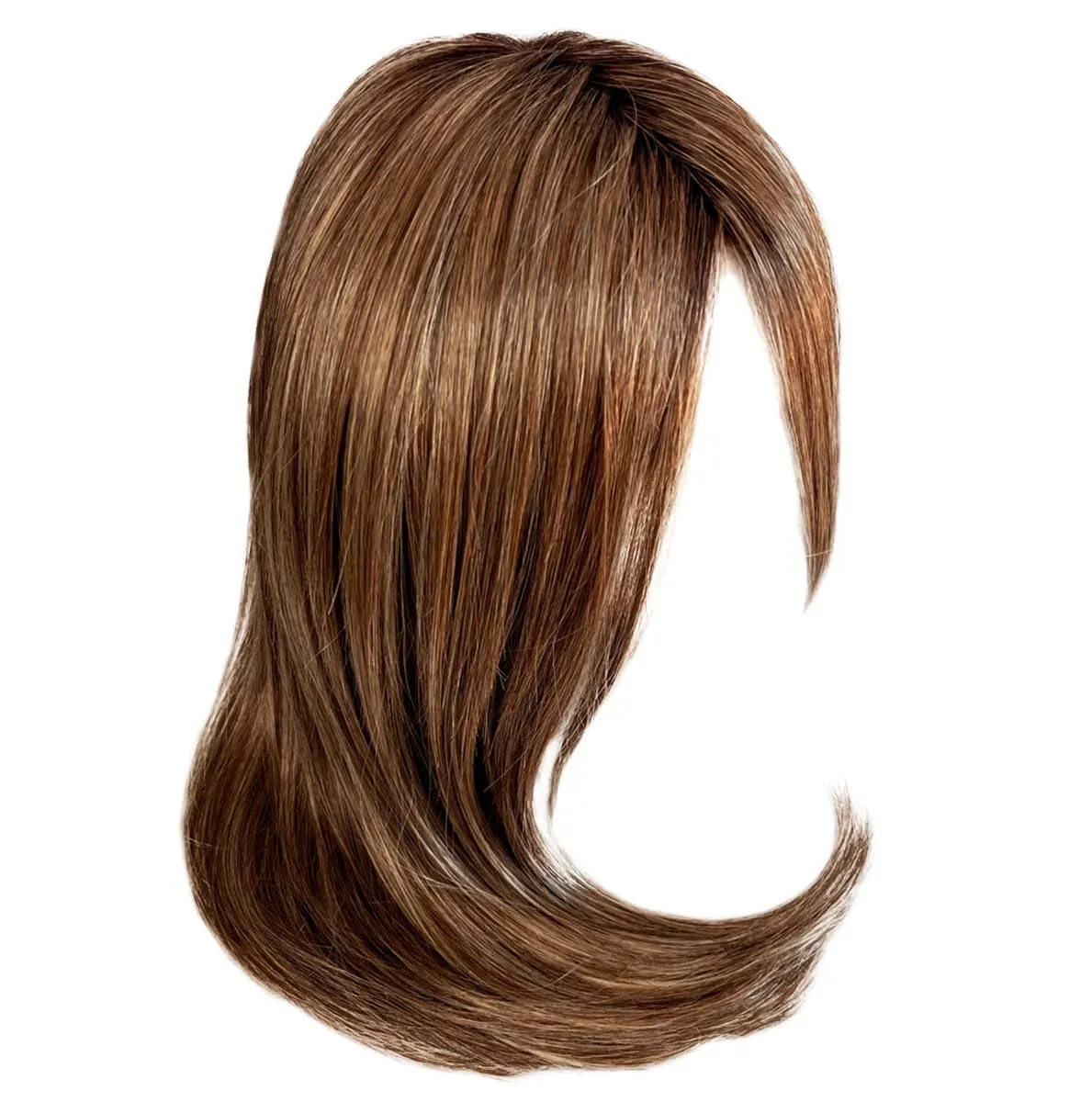 Front Cover Layered Long Bob Style Wig, Hand-Tied Mono Top by Hairuwear, Average Cap - GF8-29SS Hazelnut