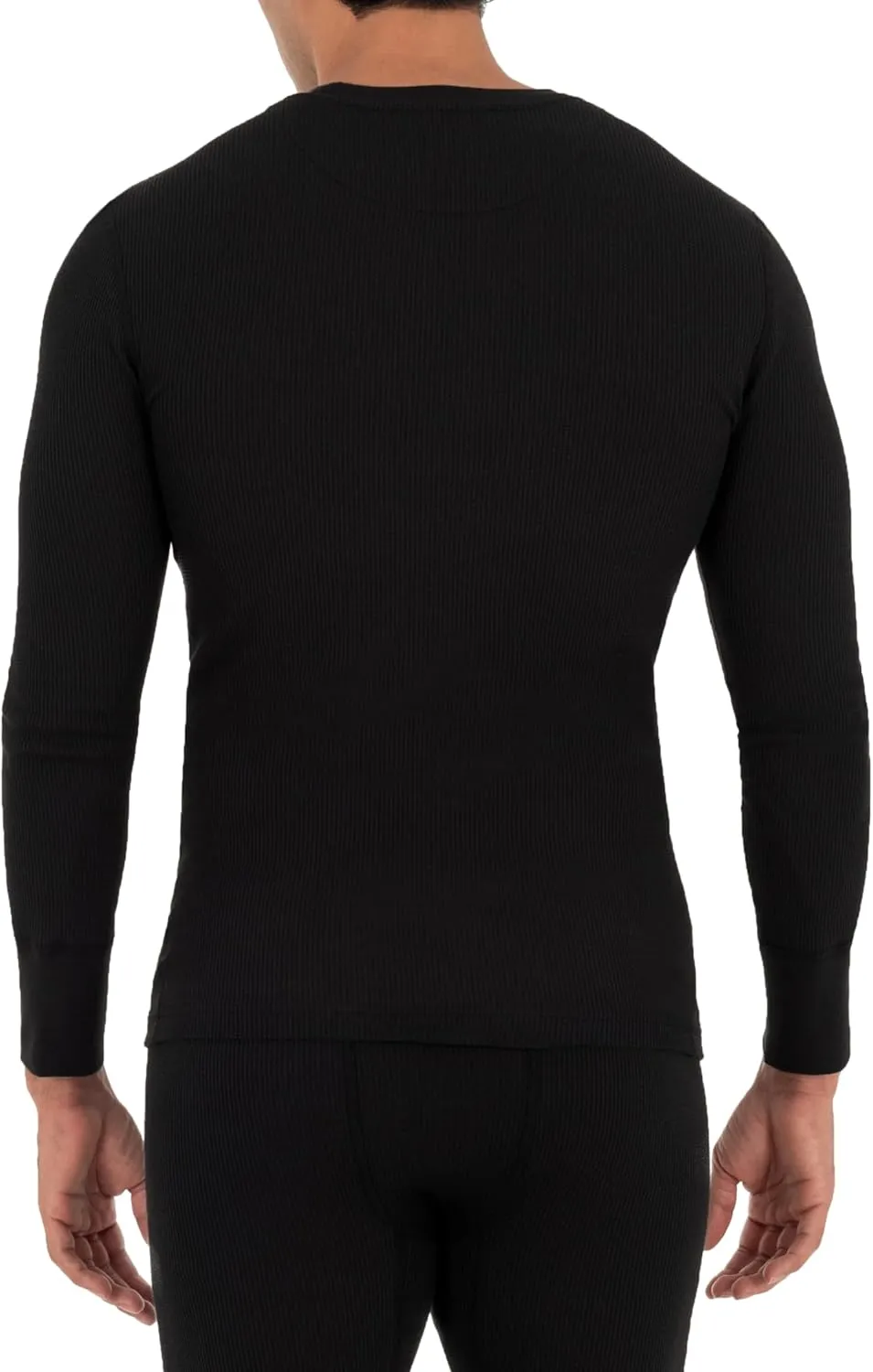 Fruit of the Loom mens Recycled Waffle Thermal Underwear Henley Top