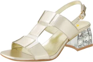 FSJ Women Open Toe Heeled Sandals Chunky Mid Heel Slingbacks T Strap Buckle Multicolor Band Crystal Block Heel Versatile Comfy Shoes Size 4-16 US