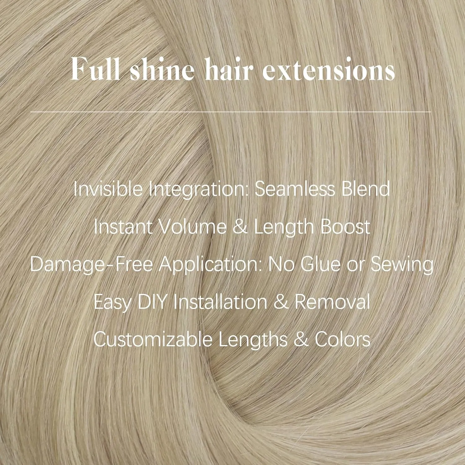 Full Shine Hair Extensions Real Human Hair Clip ins Blonde Highlight Seamless Clip in Human Hair Extensions PU Skin Weft Add Volume 18 Inch 8 Pcs 120 Grams
