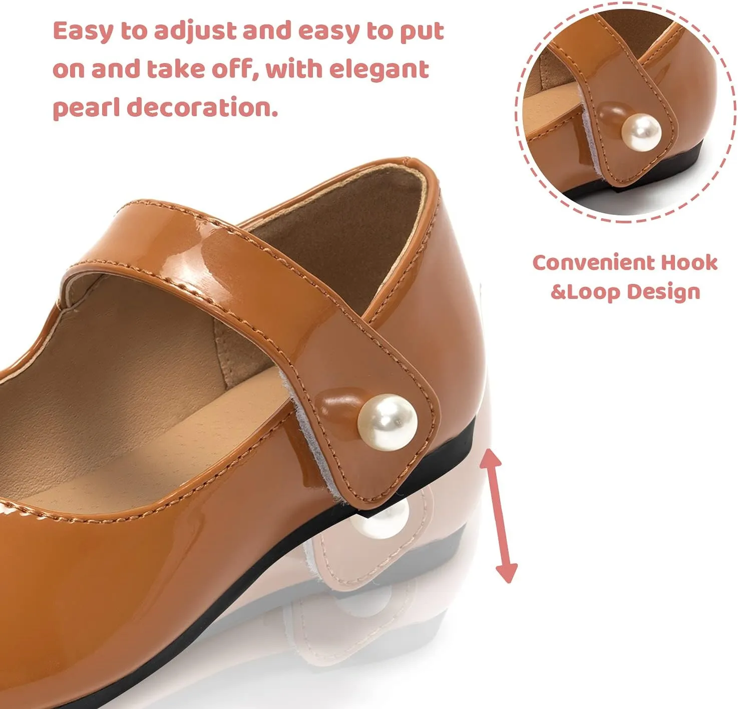 FUNKYMONKEY Toddler/Little Girl Mary Jane Dress Shoes Casual Slip on Ballet Flat