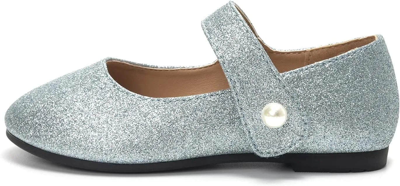 FUNKYMONKEY Toddler/Little Girl Mary Jane Dress Shoes Casual Slip on Ballet Flat
