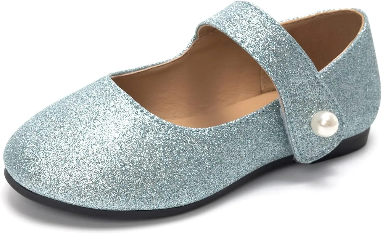 FUNKYMONKEY Toddler/Little Girl Mary Jane Dress Shoes Casual Slip on Ballet Flat