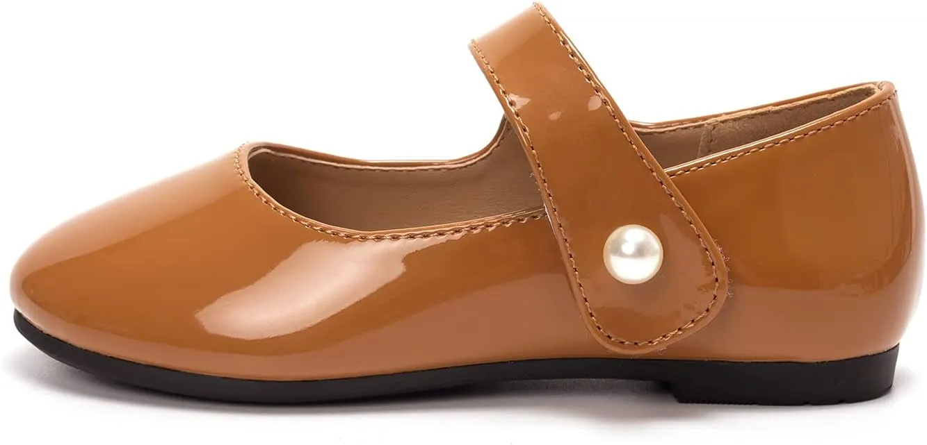 FUNKYMONKEY Toddler/Little Girl Mary Jane Dress Shoes Casual Slip on Ballet Flat