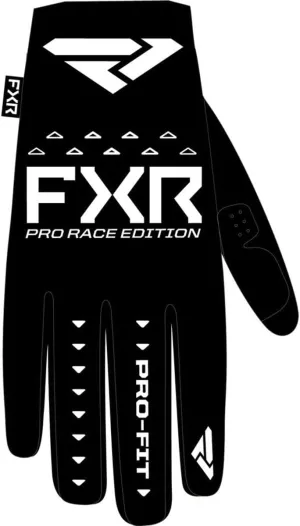 FXR Pro-Fit Air MX Glove Black/White Slip-On Cuff Design Lightweight Ventilated - Small