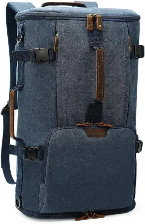 G-FAVOR 40L Travel Backpack, Vintage Canvas Rucksack Convertible Duffel Bag Carry On Backpack Fit for 17.3 Inch Laptop Bag