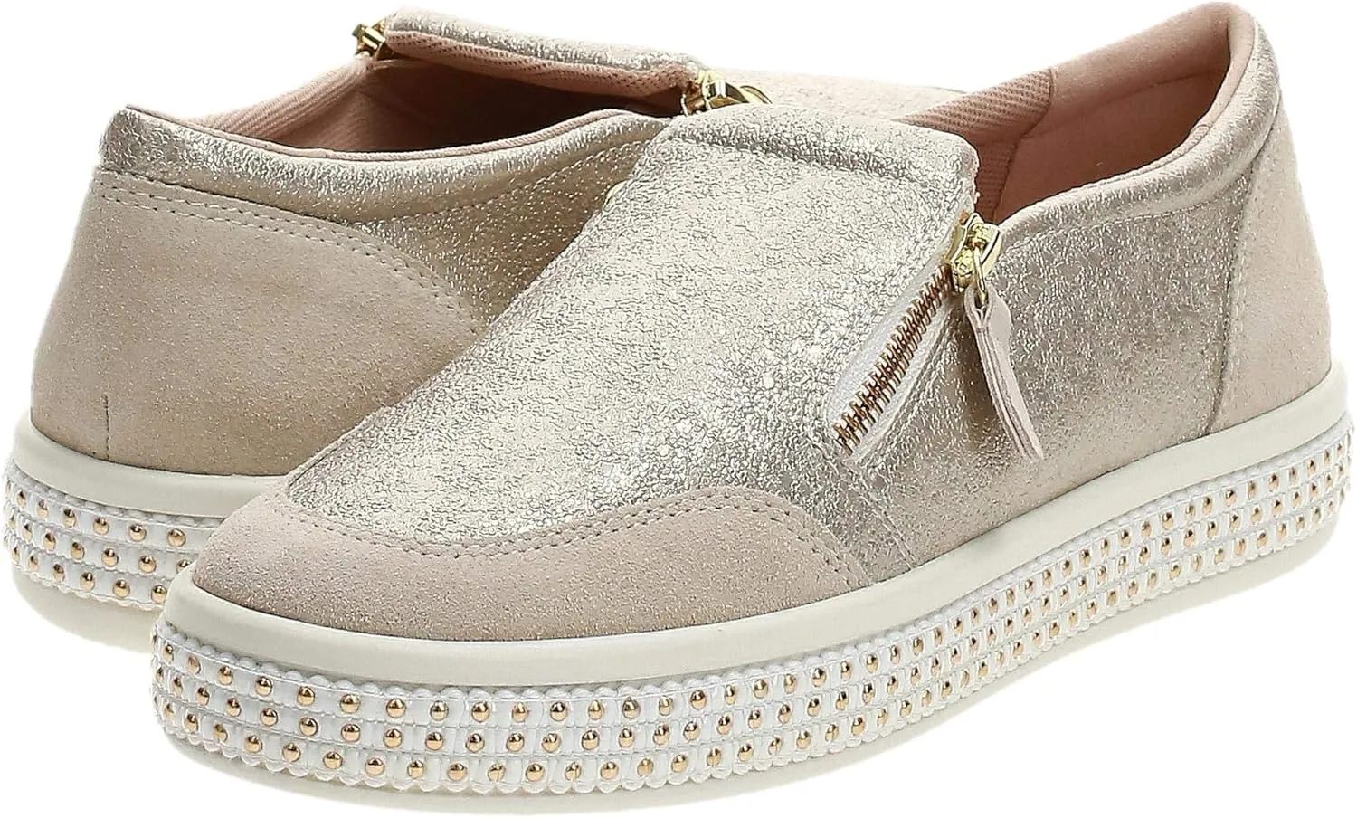 Geox Leelu Womens Leather Matt Trainers in Cream