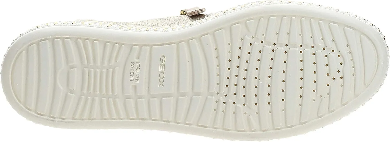 Geox Leelu Womens Leather Matt Trainers in Cream