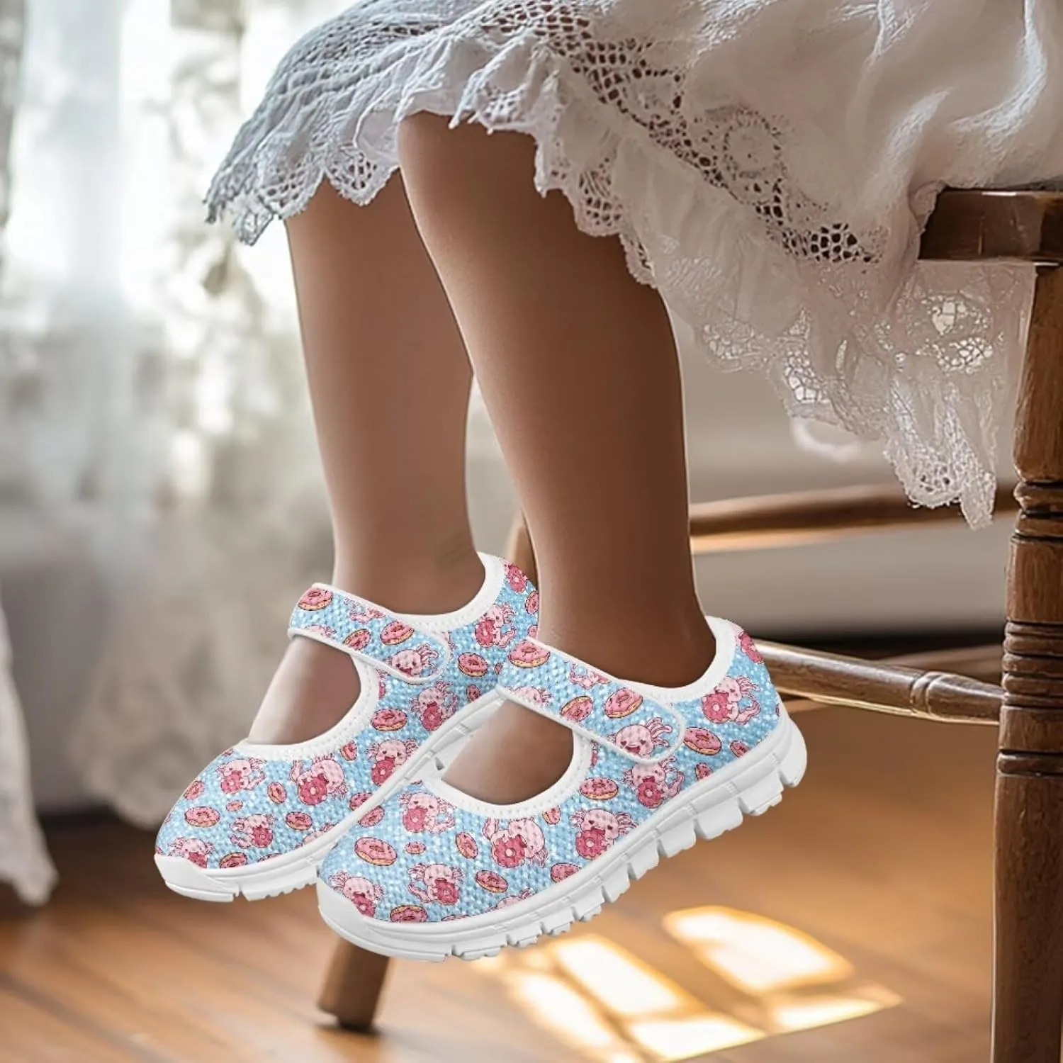 Girls Axolotl Dress Shoes Mary Jane Shoes Princess Ballet Flats Lightweight Slip On School Shoes US 11-2.5