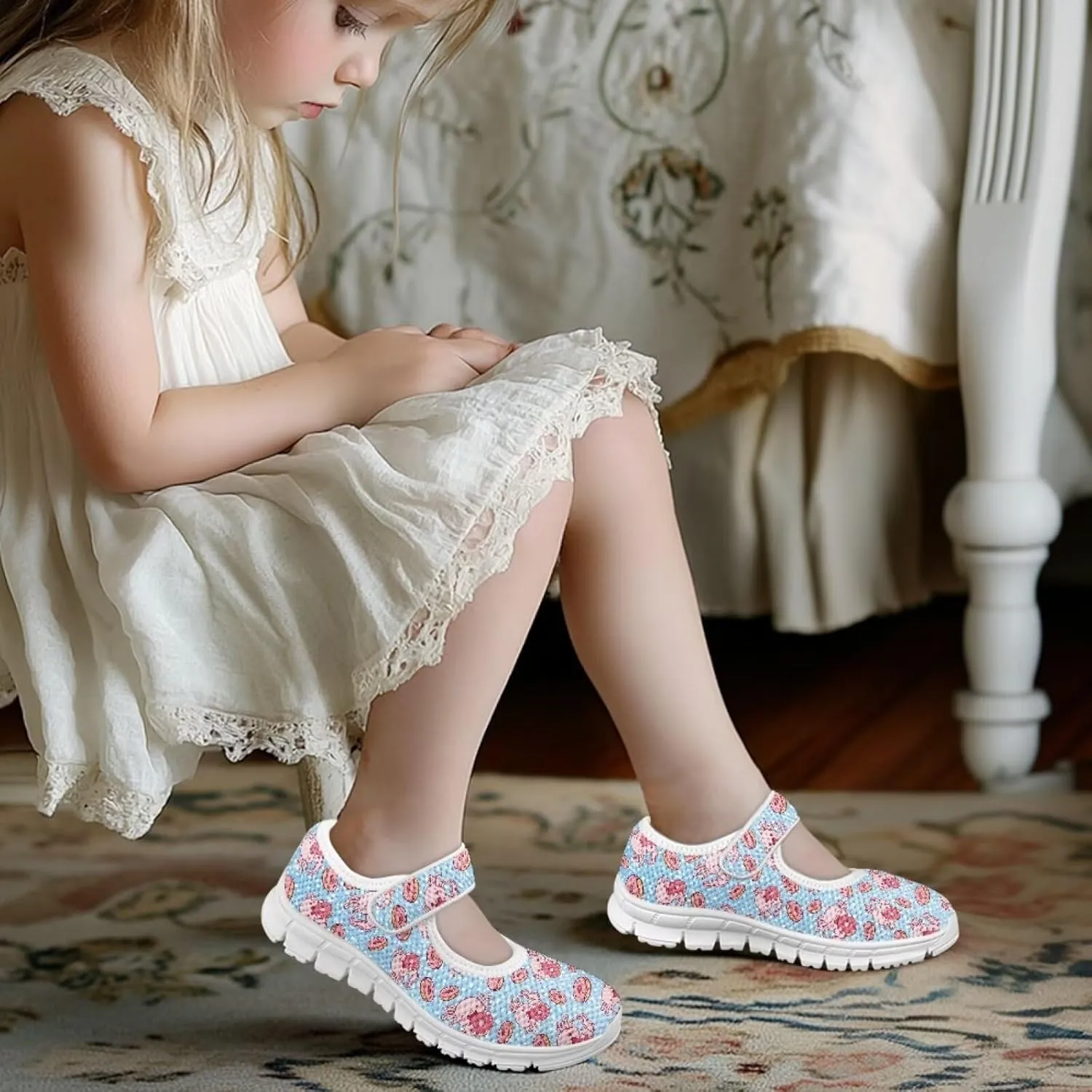 Girls Axolotl Dress Shoes Mary Jane Shoes Princess Ballet Flats Lightweight Slip On School Shoes US 11-2.5