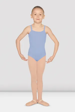 Girls Pin Tuck Mesh Back Camisole Leotard