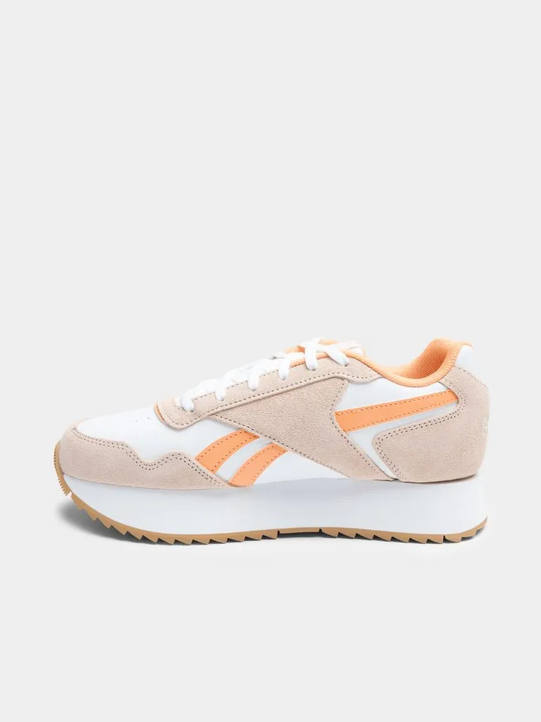 Glide Ripple Double Sneaker in White / Bleached Peach / Sunkissed Orange