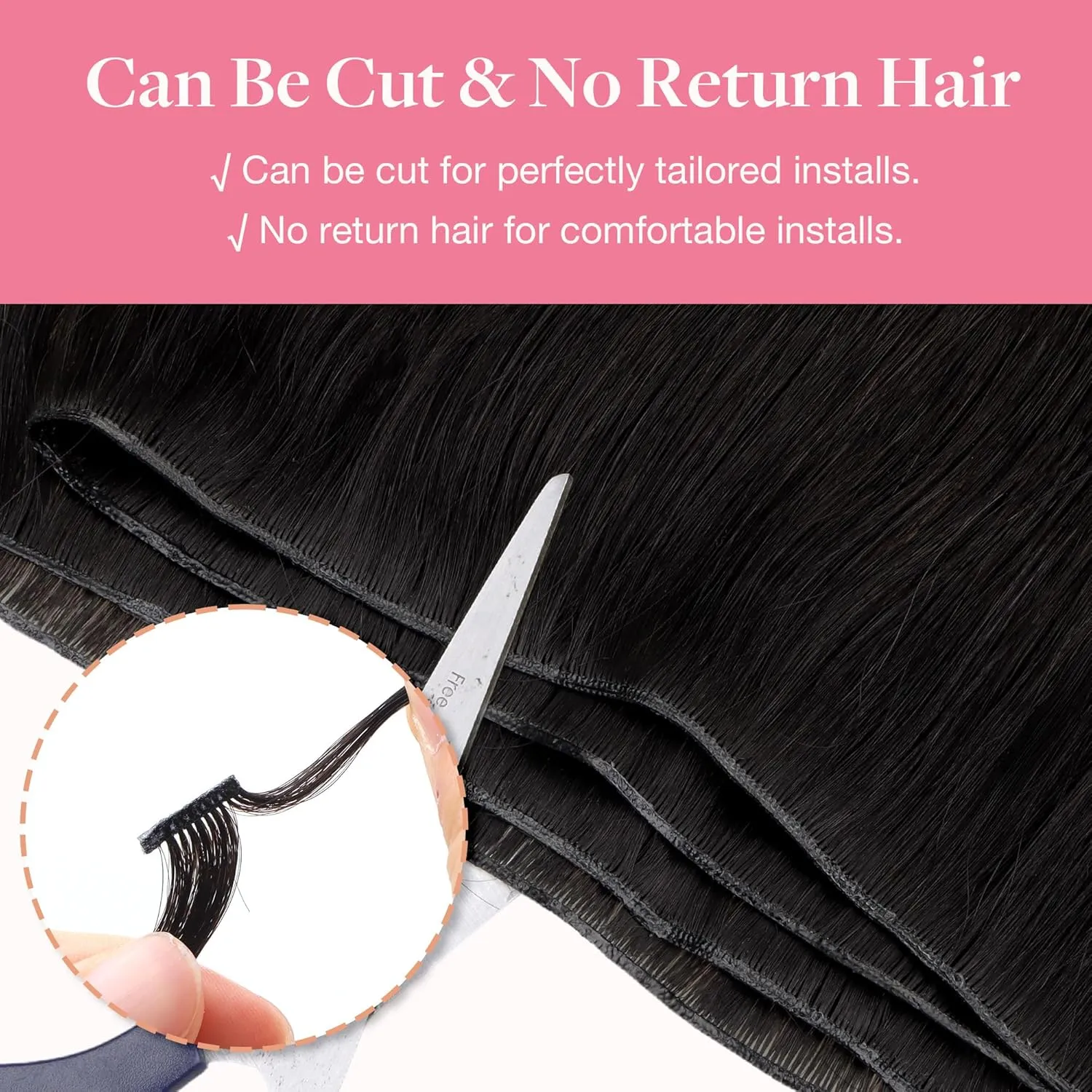 GOO GOO Genius Human Hair Extensions, Sew In Remy Weft, 1B Natural Black 22inch 120g, Hand Tied Weft