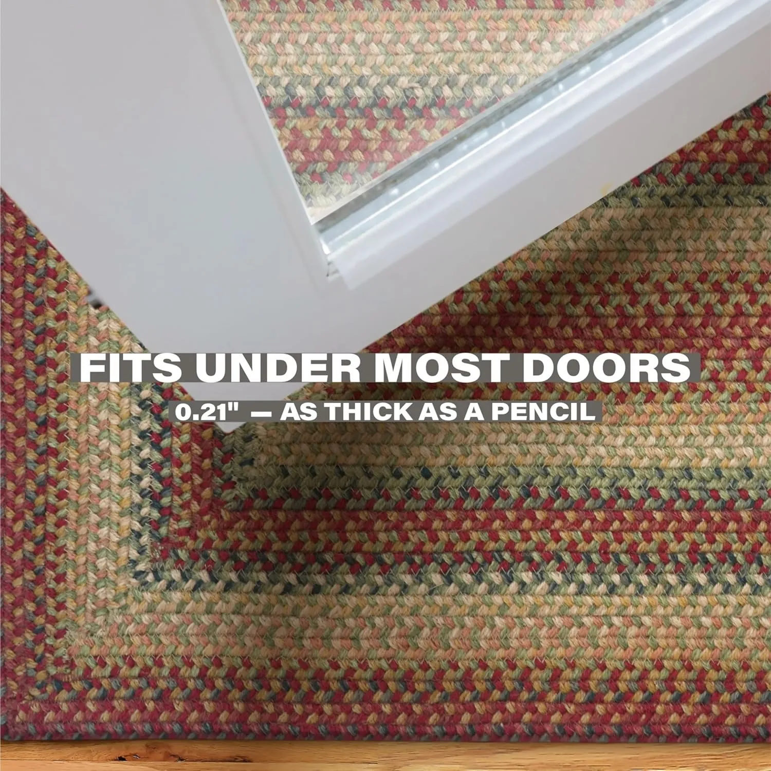 Graceland Jute Braided Rug 20"x30" - Red & Green, Country Primitive Decor Floor Coverings for Kitchens and Entryways - Durable, Reversible, and Easy to Clean